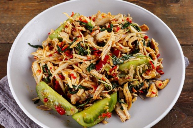 Resep Ayam Suwir Daun Jeruk