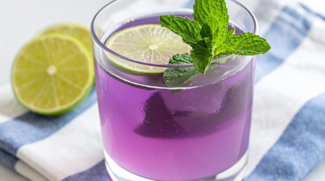 Es Telang Segar yang Menenangkan dan Penuh Warna Alami